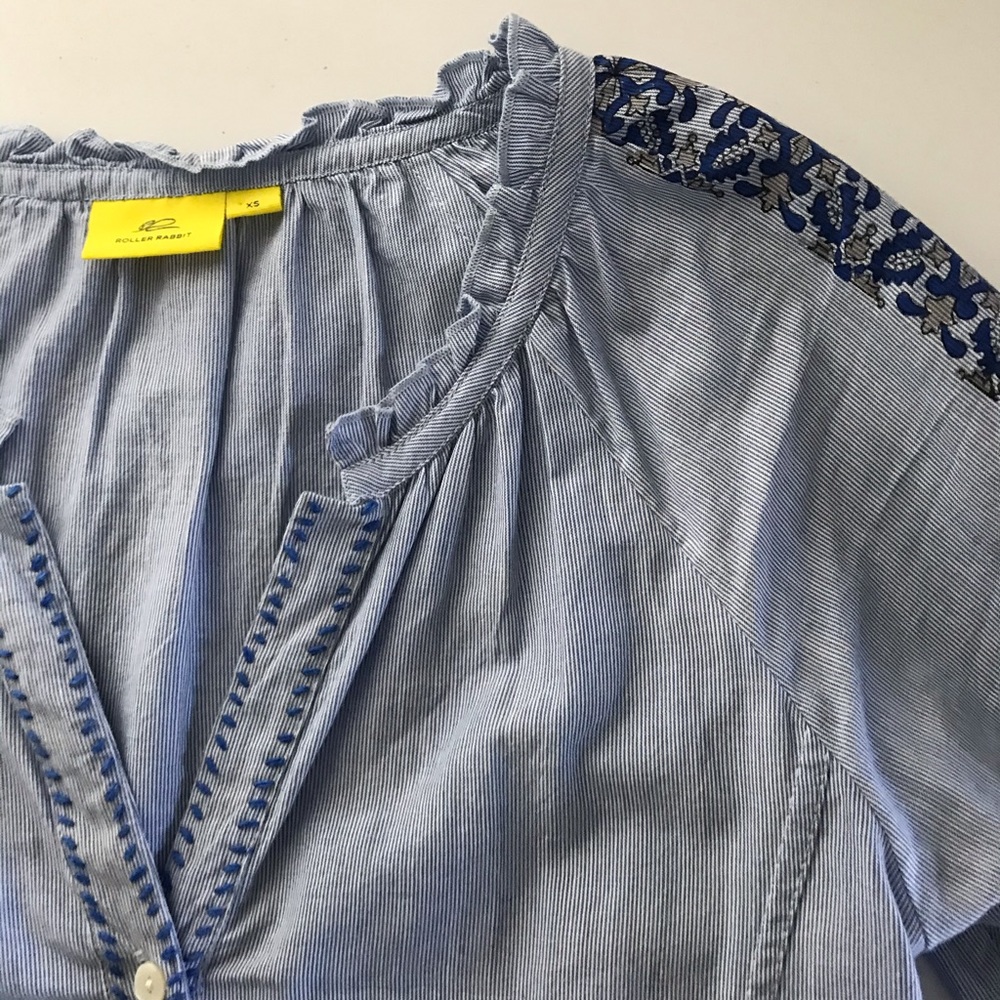 Roberta Roller Rabbit Button Down With Block Print - image 3